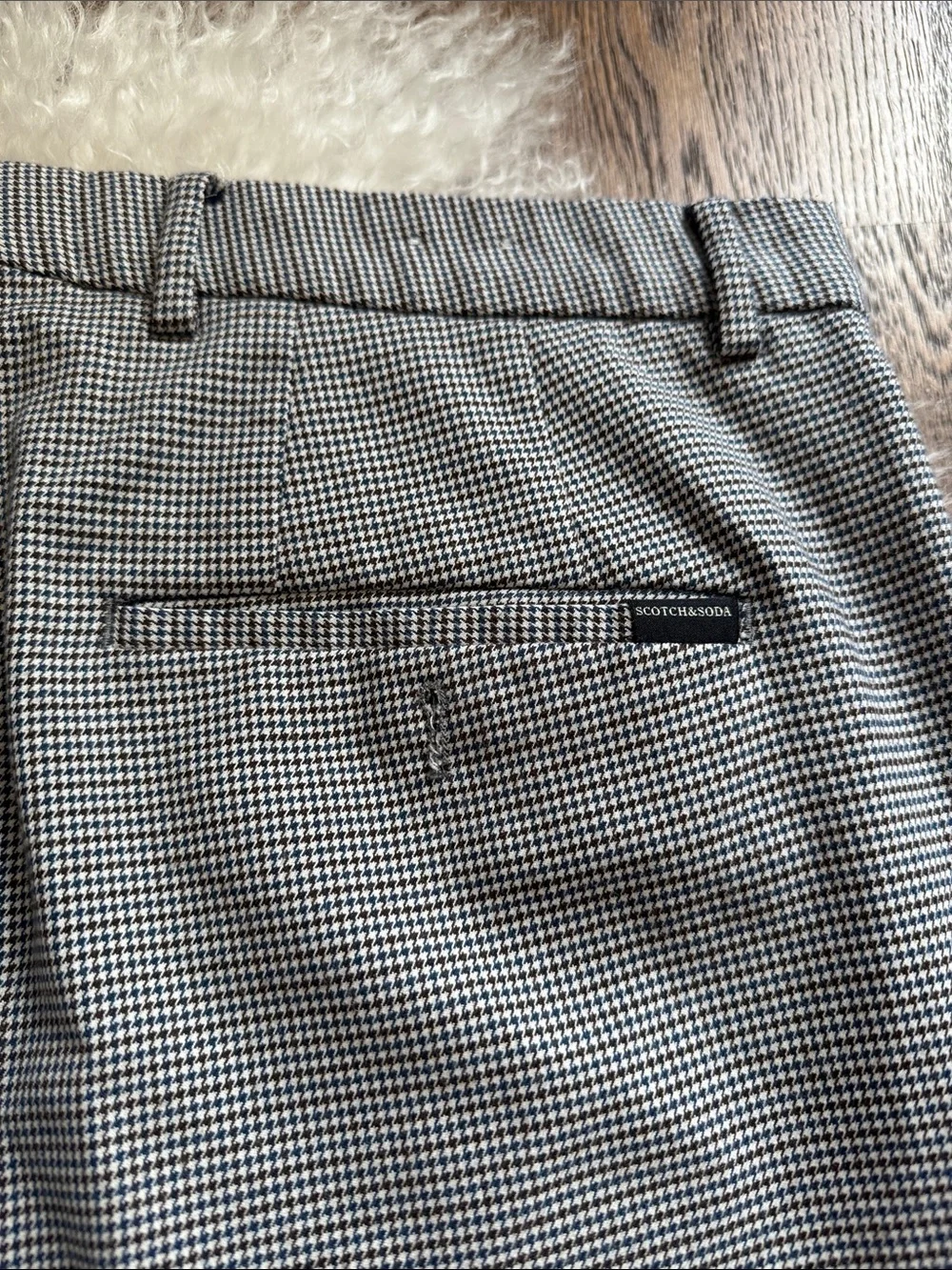 Scotch & Soda Dress Pants, Light Gray Houndstooth, sz 31/32, excellent condition
